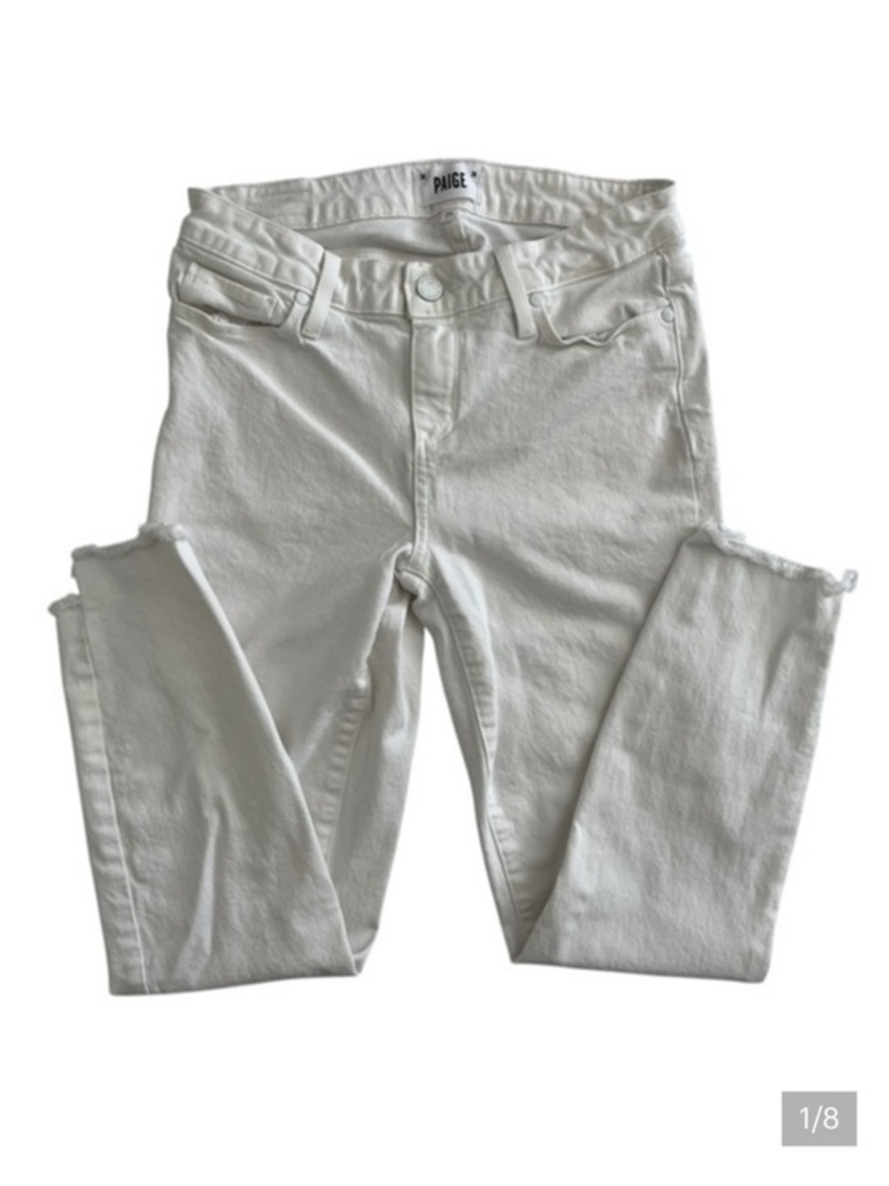 PAIGE Verdugo crop White Skinny Jeans